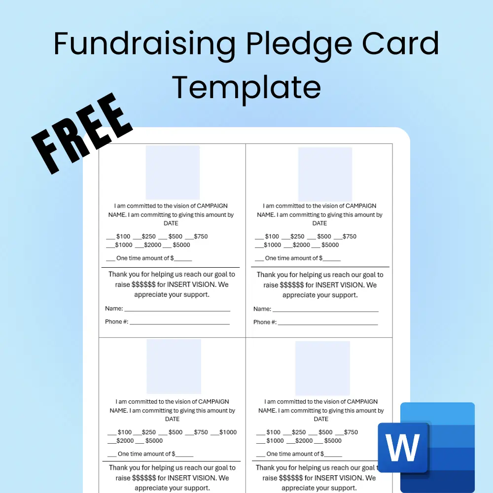 pledge card word template