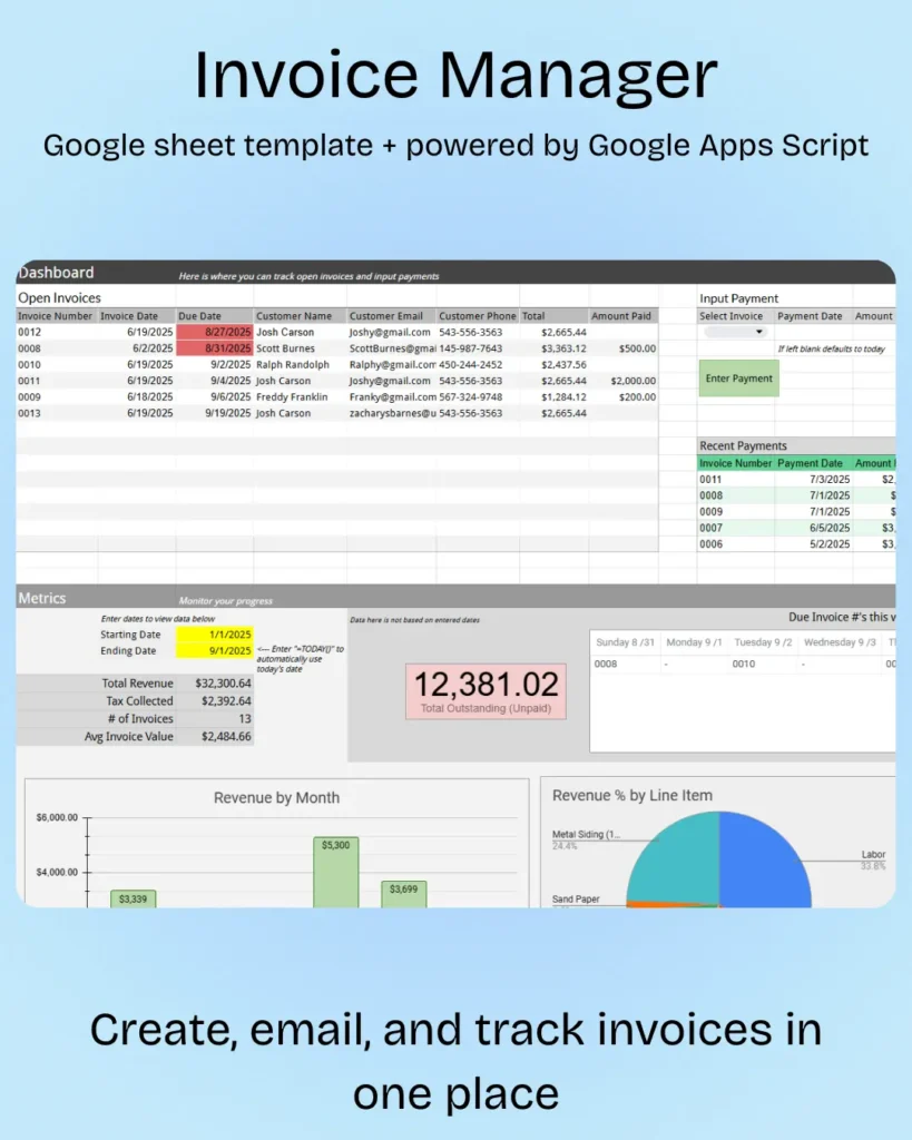 easily enter invoice information